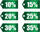 Green Discount Tags Set Part 1 Transparent PNG Image