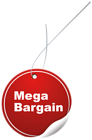 Mega Bargain Label PNG Clipart Image