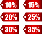 Red Discount Tags Set Part 1 Transparent PNG Image