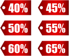Red Discount Tags Set Part 2 Transparent PNG Image