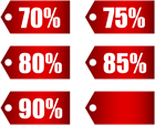 Red Discount Tags Set Part 3 Transparent PNG Image