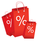 Shoping Bag with Discount Tag PNG Image