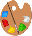 Artist Palette with Paint Brush PNG Clipart
