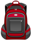 Black and Red Backpack PNG Vector Clipart
