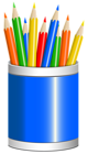 Blue Pencil Cup PNG Clipart Image