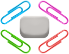Eraser and Paper Clips PNG Clipart