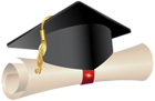 Graduation Cap and Diploma PNG Transparent Clipart