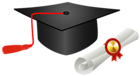 Graduation Cap with Diploma PNG Clipart