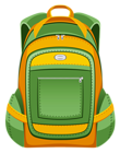 Green and Yellow Backpack PNG Vector Clipart