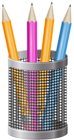 Metal Pencil Cup PNG Clip Art Image