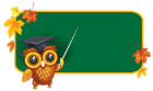 Owl with School Board PNG Clipart Image