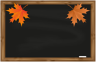 School Board with Autumn Leaves PNG Clip Art