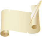 Scroll and Quill Clip Art Image