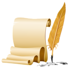 Scrolled and Quill Pen PNG Image