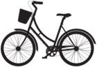 Bicycle with Basket Silhouette PNG Clip Art