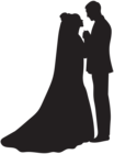 Bride and Groom Silhouette PNG Clip Art