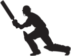 Cricket Player Silhouette PNG Clip Art Image