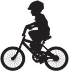 Cycling Boy Silhouette PNG Clip Art Image