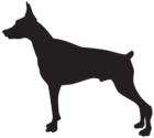 Doberman Dog Silhouette PNG Transparent Clip Art Image