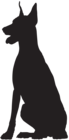 Doberman Silhouette PNG Clip Art Image