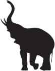 Elephant with Trunk Raised Silhouette PNG Clip Art
