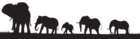Elephants Silhouette PNG Clip Art Image