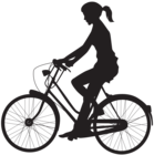 Female Cyclist Silhouette Clip Art Image