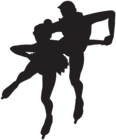 Ice Skaters Silhouette PNG Clip Art Image