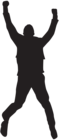 Jumping Happy Man Silhouette PNG Clip Art Image