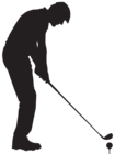 Man Playing Golf Silhouette PNG Clip Art Image