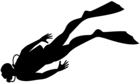 Scuba Diver Silhouette PNG Clip Art Image