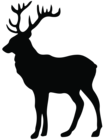 Stag Silhouette PNG Transparent Clip Art Image
