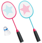 Badminton Rackets with Shuttlecock PNG Vector Clipart