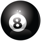 Black Billiard Ball Eight PNG Vector Clipart