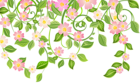Spring Blossom Decoration with Leaves Transparent PNG Clip Art Image