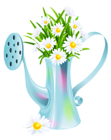Water Can with Daisies PNG Clipart Picture