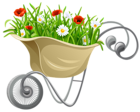 Wheelbarrow with Flowers PNG Clipart