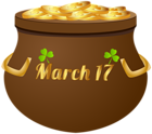 17 March Pot of Gold PNG Clip Art Image