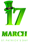 17 March St Patricks Day Transparent PNG Clip Art Image