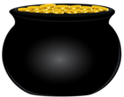 Black Pot of Gold PNG Clip Art Image
