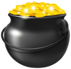 Black Pot of Gold PNG Clipart Image