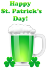 Happy St Patrick's Day with Green Beer Transparent PNG Clip Art Image