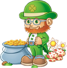 Leprechaun with Pot of Gold PNG Clipart