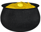 Pot of Gold with Shamrock and Gold Coins PNG Picture