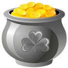 St Patrick Pot of Gold with Coins PNG Picture