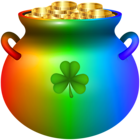 St Patrick Rainbow Pot of Gold PNG Clipart