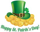 St Patricks Day Coins and Hat Transparent PNG Clip Art Image
