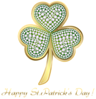 St Patricks Day Gold Shamrock PNG Clip Art Image
