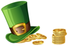 St Patricks Day Hat and Coins Transparent PNG Clip Art Image