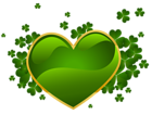 St Patricks Day Heart with Shamrock PNG Clipart